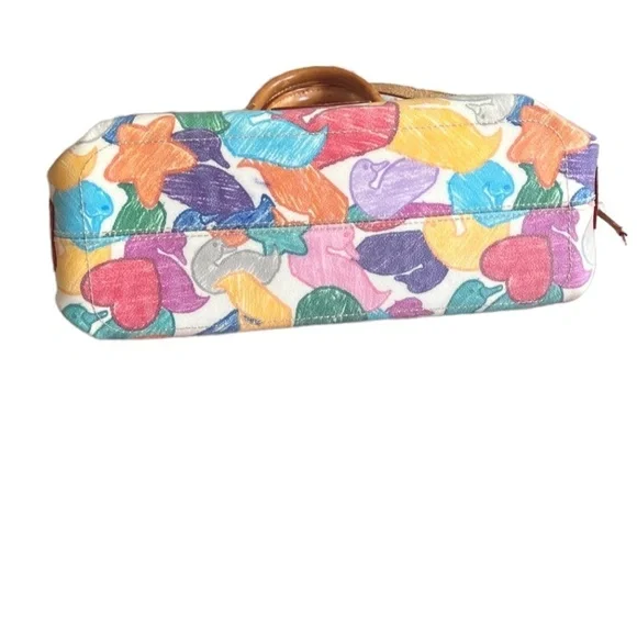 Vintage Dooney‎ & Bourke Scribble Hearts Duck Patterns Handbag